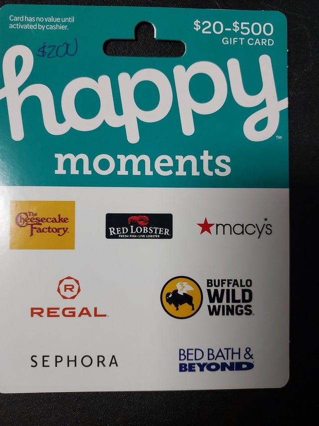 2023 Raffle 64 200 Happy Moments Gift Card